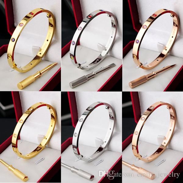 stainless steel couple jewelry love bracelets bangles for women gold colorful crystal screw screwdriver bangles man pulseiras with dust bag, Black
stainless steel couple jewelry love bracelets bangles for women gold colorful crystal screw screwdriver bangles man pulseiras with dust bag, Black