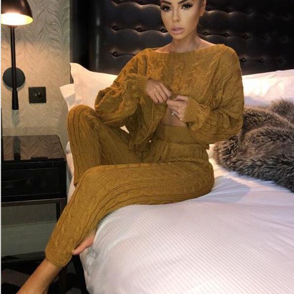 deat 2020 autumn winter long sleeve knitted sweater khaki pullovers long pants outfits women two piece set mg548, White
deat 2020 autumn winter long sleeve knitted sweater khaki pullovers long pants outfits women two piece set mg548, White