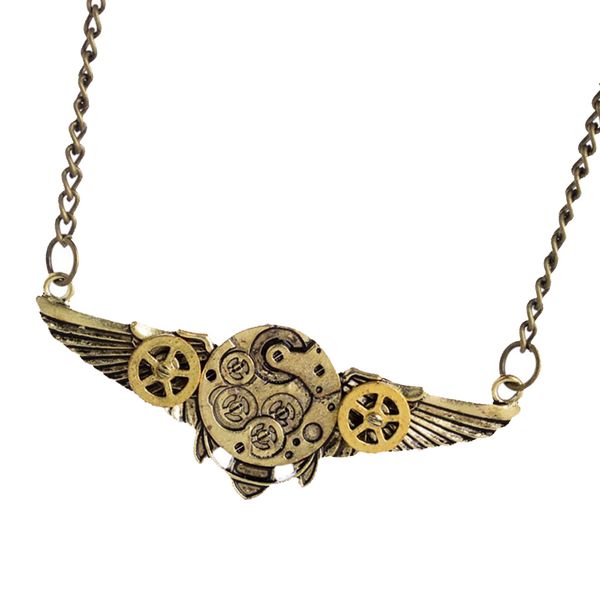 vintage angel wings pendant steampunk gear cog necklace chain metal party jewelry, Silver
vintage angel wings pendant steampunk gear cog necklace chain metal party jewelry, Silver