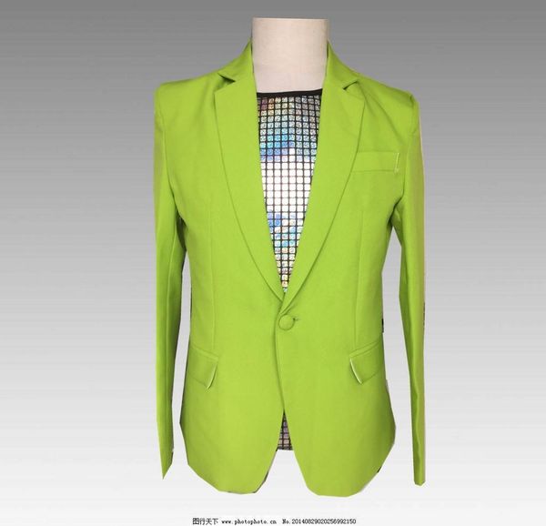 fashion green casual men suit single button slim fit suit nightclub dj singer blazer jacket men host stage wear big size, White;black
fashion green casual men suit single button slim fit suit nightclub dj singer blazer jacket men host stage wear big size, White;black