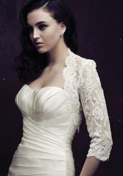 2022 ivory designer wedding bridal jackets bolero applique 3/4 long sleeves lace wrap for wedding dress gowns plus size, White
2022 ivory designer wedding bridal jackets bolero applique 3/4 long sleeves lace wrap for wedding dress gowns plus size, White