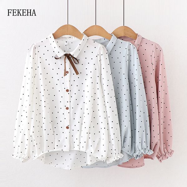 women and blouse polka dot print long sleeve white shirt autumn casual bow lady work office femmes blusas pink blue
women and blouse polka dot print long sleeve white shirt autumn casual bow lady work office femmes blusas pink blue