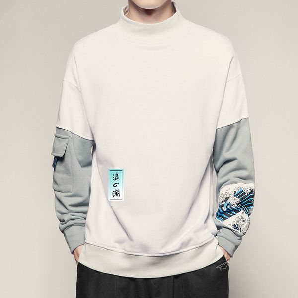 men pullover japanese style sweatshirt patchwork printed clothing male fashion costume plus size, Black
men pullover japanese style sweatshirt patchwork printed clothing male fashion costume plus size, Black