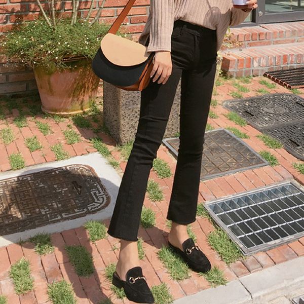 fashion long pants women jeans cotton denim trousers loose korean light boot cut trousers sale, Blue 
fashion long pants women jeans cotton denim trousers loose korean light boot cut trousers sale, Blue