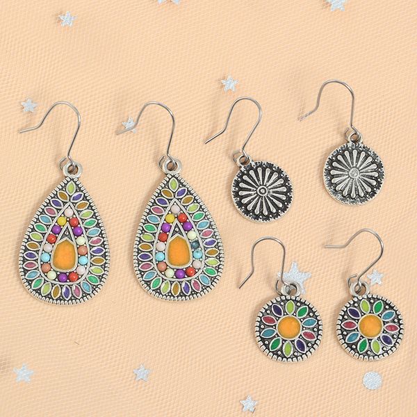 new multiple 3pairs/set vintage bohemian boho ethnic dangle drop earrings for women antique hanging earrings jewelry accessories, Silver
new multiple 3pairs/set vintage bohemian boho ethnic dangle drop earrings for women antique hanging earrings jewelry accessories, Silver