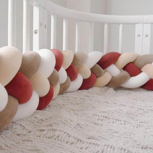 2.2m Baby Bed Bumper Knot Braid Pillow Cushion For Boys Girls Baby Cradle Bumper Crib Protector Cuna Para Room Decor