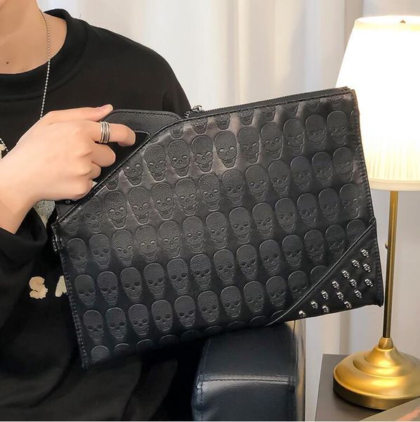 wholesale men handbag street trend rivet punk clutch bag personalized embossed leather messenger handbags fashion ghost head pattern clutchs
wholesale men handbag street trend rivet punk clutch bag personalized embossed leather messenger handbags fashion ghost head pattern clutchs