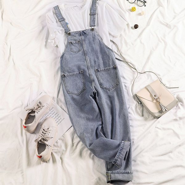 women's jumpsuit summer casual straps denim overalls female korean version of loose harem pants were thin pants suspenders, Blue
women's jumpsuit summer casual straps denim overalls female korean version of loose harem pants were thin pants suspenders, Blue