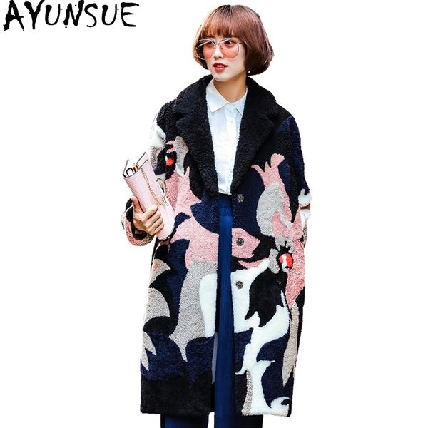 ayunsue european american real fur coat natural fur one outerwear genuine sheep shearing coats long women's winter jacket bl7114, Black
ayunsue european american real fur coat natural fur one outerwear genuine sheep shearing coats long women's winter jacket bl7114, Black