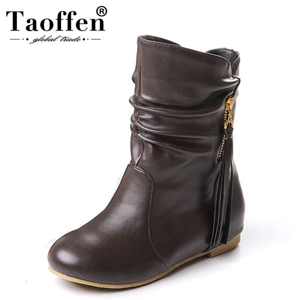 taoffen women flat half short boots winter snow boot fashion quality footwear warm botas feminina shoes p1880 size 33-43, Black
taoffen women flat half short boots winter snow boot fashion quality footwear warm botas feminina shoes p1880 size 33-43, Black