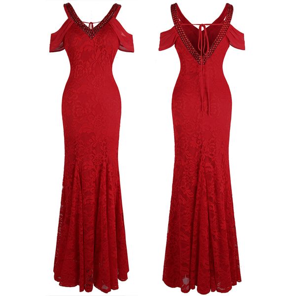 angel-fashions women's off shoulder v neck lace evening dresses long party gown prom dress keyhole red 477, Black
angel-fashions women's off shoulder v neck lace evening dresses long party gown prom dress keyhole red 477, Black