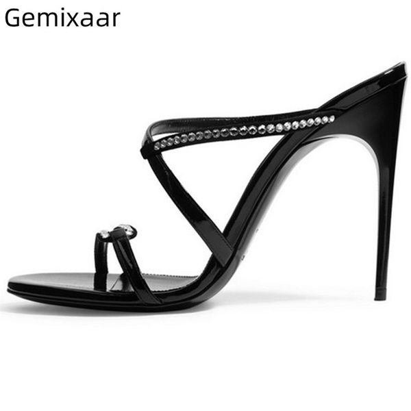fretwork crystal narrow band runway mules chic summer 2020 stiletto heel open toes rhinestone slip-on slippers women, Black
fretwork crystal narrow band runway mules chic summer 2020 stiletto heel open toes rhinestone slip-on slippers women, Black