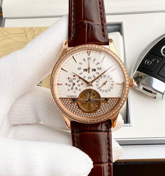 men watches automatic movement 42mm leather band men tourbillon waterproof wristwatches wristwatches, Slivery;brown
men watches automatic movement 42mm leather band men tourbillon waterproof wristwatches wristwatches, Slivery;brown