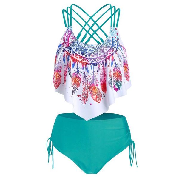 2020 bikinis women boho feather print push-up padded overlay flounce crisscross tankini swimwear swimsuit biquini bathing suit
2020 bikinis women boho feather print push-up padded overlay flounce crisscross tankini swimwear swimsuit biquini bathing suit