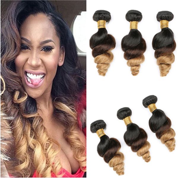 #1b 4 27 ombre loose wave weaves human hair bundles peruvian 3tone ombre virgin hair extensions dark roots brown and honey blonde bundles, Black
#1b 4 27 ombre loose wave weaves human hair bundles peruvian 3tone ombre virgin hair extensions dark roots brown and honey blonde bundles, Black