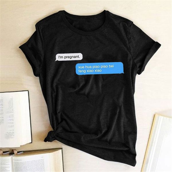 i' pregnant xue hua piao piao bei feng xiao xiao letter print tshirt women casual short sleeve summer funny tee woman shirts, White
i' pregnant xue hua piao piao bei feng xiao xiao letter print tshirt women casual short sleeve summer funny tee woman shirts, White