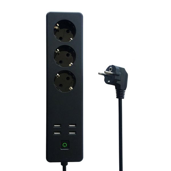 wifi smart power strip 4 eu outlets plug with 4 usb charging port timing app voice control home assistant
wifi smart power strip 4 eu outlets plug with 4 usb charging port timing app voice control home assistant
