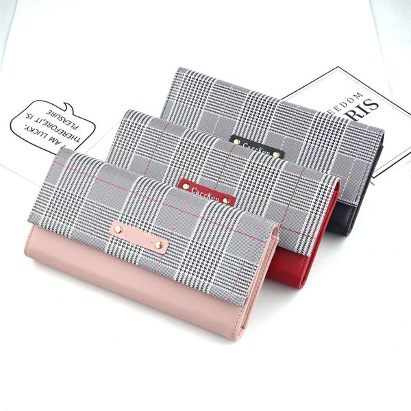 new women's wallet fashion stripe long clutch bag zipper buckle phone case multi-function tri-fold card pack, Red;black
new women's wallet fashion stripe long clutch bag zipper buckle phone case multi-function tri-fold card pack, Red;black