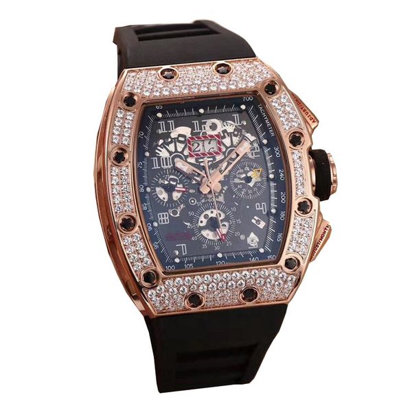new black rubber men watch sapphire automatic mechanical rose gold silver iced diamonds fashion calendar, Slivery;brown
new black rubber men watch sapphire automatic mechanical rose gold silver iced diamonds fashion calendar, Slivery;brown