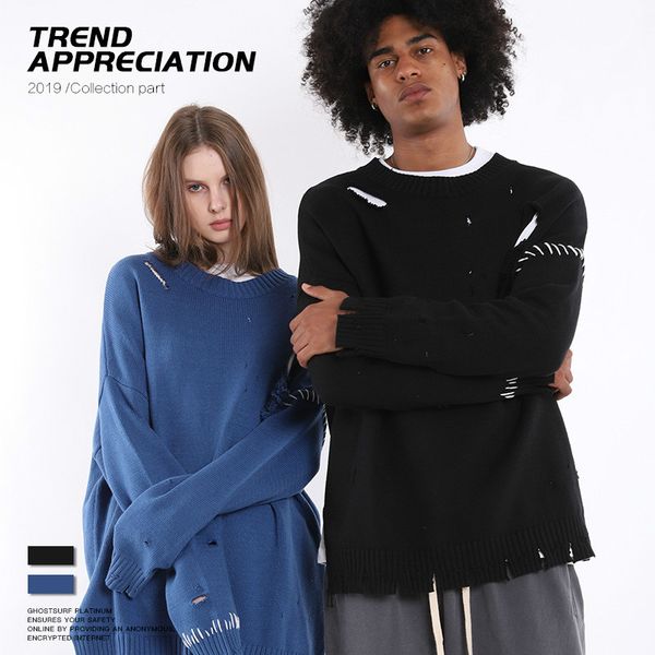 2019 autumn and winter new fashion brand men's clothing hole solid color men's sweater warm sweater, White;black
2019 autumn and winter new fashion brand men's clothing hole solid color men's sweater warm sweater, White;black