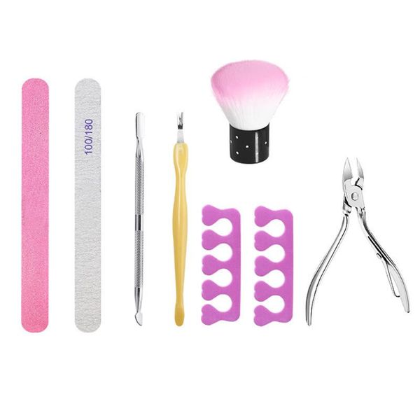 8pcs manicure tool set nail art pedicure sponge file brush pusher diy scissors salon granding professional toe separator
8pcs manicure tool set nail art pedicure sponge file brush pusher diy scissors salon granding professional toe separator
