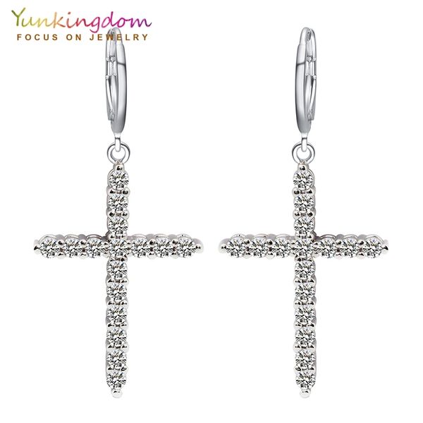 yunkingdom brand cross new fashion dangle earrings rhinestone zirconia women earrings jewelry valentine's gifts k0014, Silver
yunkingdom brand cross new fashion dangle earrings rhinestone zirconia women earrings jewelry valentine's gifts k0014, Silver
