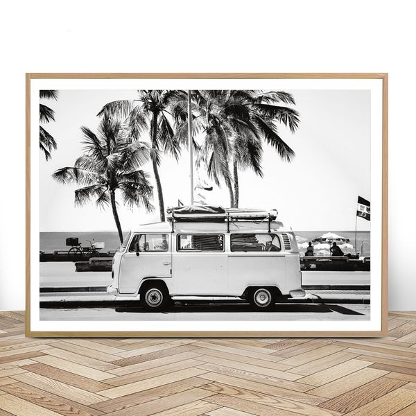 camper van beach print surf art boho decor retro black and white california ocean poster and prints modern living room pictures
camper van beach print surf art boho decor retro black and white california ocean poster and prints modern living room pictures