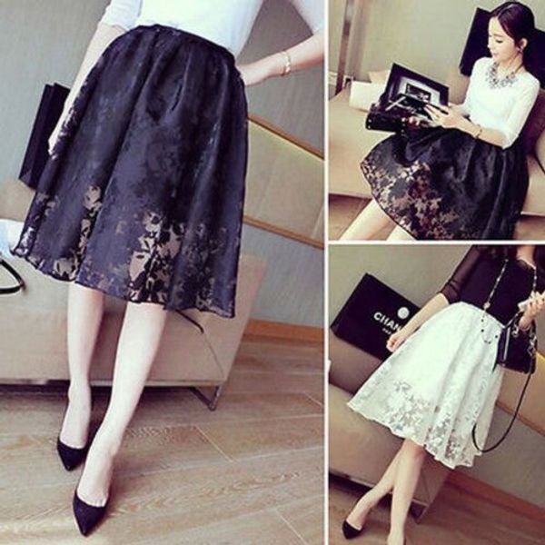 summer new women double layer chiffon pleated retro elastic waist skirt sweet lace high waist skirts streetwear, Black
summer new women double layer chiffon pleated retro elastic waist skirt sweet lace high waist skirts streetwear, Black
