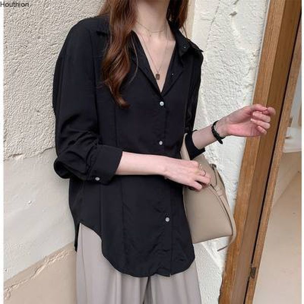 houthion women's shirt blouse solid color shirt chiffon summer style new retro blouse leisure fashion turn-down collar, White
houthion women's shirt blouse solid color shirt chiffon summer style new retro blouse leisure fashion turn-down collar, White