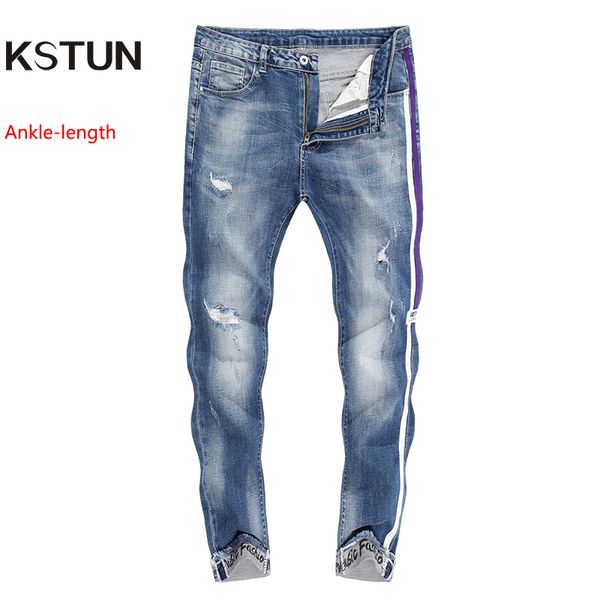 mens jeans skinny cropped pants ripped stretch japan style 2019 summer trousers thin striped cuffs hip hop men jogger jean homme, Blue
mens jeans skinny cropped pants ripped stretch japan style 2019 summer trousers thin striped cuffs hip hop men jogger jean homme, Blue