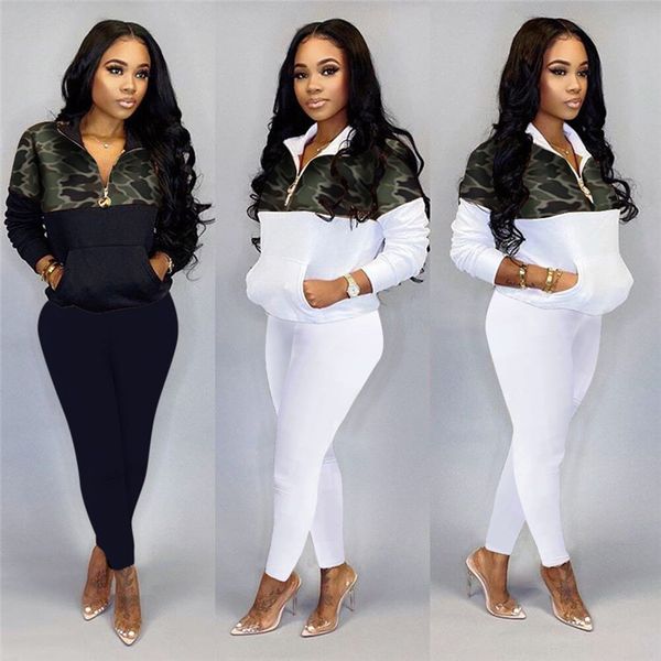 womens camouflage patchwork tracksuits lapel zipper neck female sports suits skinny casual ladies active suits with pockets, Gray
womens camouflage patchwork tracksuits lapel zipper neck female sports suits skinny casual ladies active suits with pockets, Gray