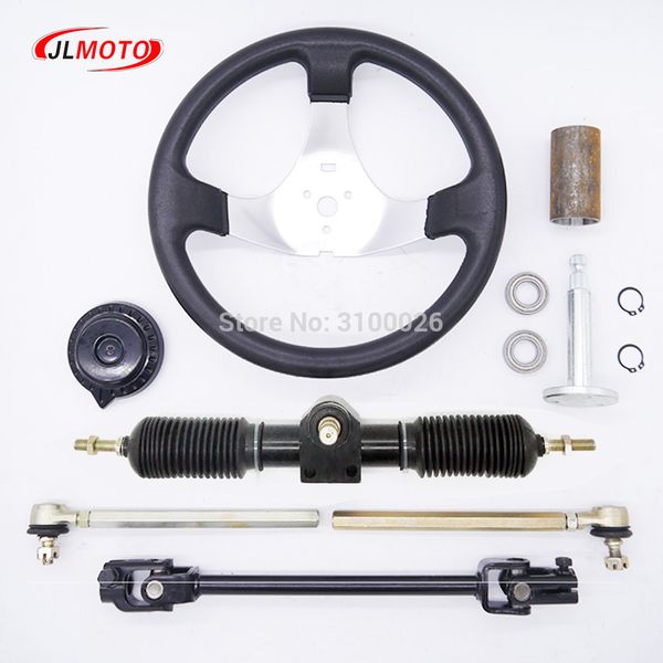 300mm steering wheel 430mm full steel gear rack pinion 380mm u joint tie rod knuckle assy fit for go kart buggy utv bike parts
300mm steering wheel 430mm full steel gear rack pinion 380mm u joint tie rod knuckle assy fit for go kart buggy utv bike parts