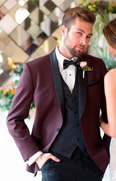 new one button burgundy groom tuxedos shawl lapel groomsmen man suits mens wedding suits (jacket+pants+vest+tie) 4247, Black;gray
new one button burgundy groom tuxedos shawl lapel groomsmen man suits mens wedding suits (jacket+pants+vest+tie) 4247, Black;gray