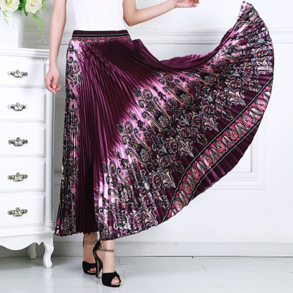 women's pleated skirt mother's half-length skirt mid-aged and old people's elastic waist dancing fashion in summer, Black
women's pleated skirt mother's half-length skirt mid-aged and old people's elastic waist dancing fashion in summer, Black