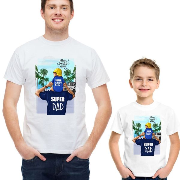 father and son style t-shirt super dad and super baby t shirt men boy family matching tshirt male father's day, Blue
father and son style t-shirt super dad and super baby t shirt men boy family matching tshirt male father's day, Blue