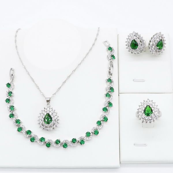 geometric green semi-precious silver jewelry sets for women bracelet necklace pendant ring stud earrings bridal birthday gift, Slivery;golden
geometric green semi-precious silver jewelry sets for women bracelet necklace pendant ring stud earrings bridal birthday gift, Slivery;golden