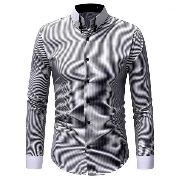 autumn winter new mens classic striped collar casual camisa shirts slim long sleeve men designer male fashion shirt 2colour1, White;black
autumn winter new mens classic striped collar casual camisa shirts slim long sleeve men designer male fashion shirt 2colour1, White;black