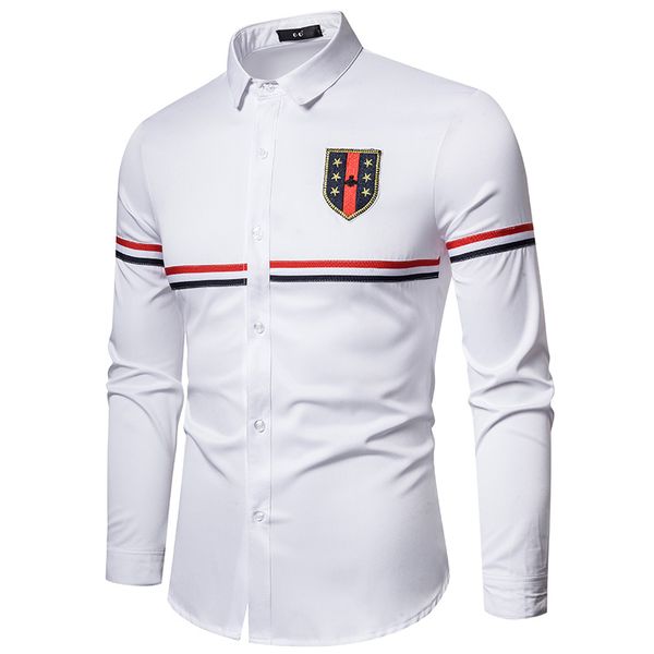 luxury black gold shirt 2020 spring summer men's shirt long sleeve casual men's slim business casual printing club, White;black
luxury black gold shirt 2020 spring summer men's shirt long sleeve casual men's slim business casual printing club, White;black