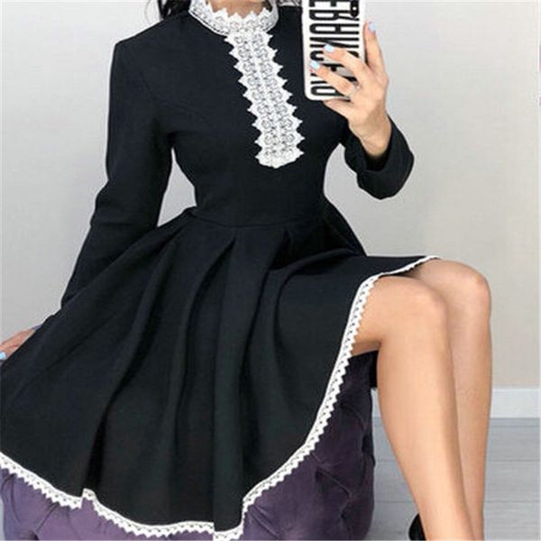 women dress 2018 autumn turtleneck lace floral print dress boho style short party beach dresses vestidos de fiesta, Black;gray
women dress 2018 autumn turtleneck lace floral print dress boho style short party beach dresses vestidos de fiesta, Black;gray
