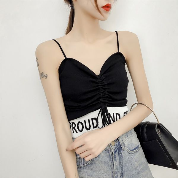 2019 v neck cropped tank camisole women letter drawstring tie up camis streetwear summer casual strap crop new, White
2019 v neck cropped tank camisole women letter drawstring tie up camis streetwear summer casual strap crop new, White