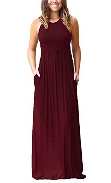 molpe women's summer sleeveless loose plain maxi dresses casual long dresses with pockets, Black;gray
molpe women's summer sleeveless loose plain maxi dresses casual long dresses with pockets, Black;gray