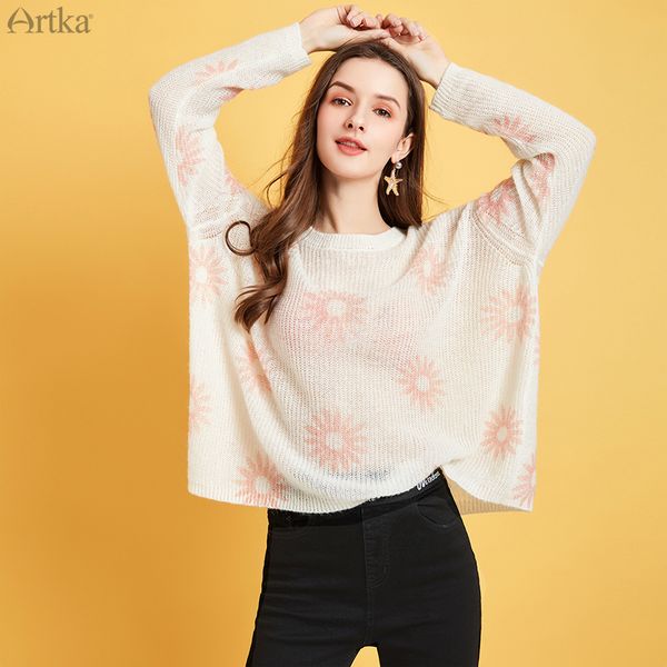 artka 2020 весна новых женщин свитер элегантный повседневный длинным рукавом тонкий вязаный свитер o-образным вырезом сыпучие пуловер шерсть, White;black
artka 2020 весна новых женщин свитер элегантный повседневный длинным рукавом тонкий вязаный свитер o-образным вырезом сыпучие пуловер шерсть, White;black