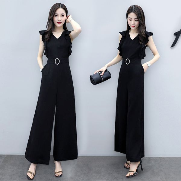 elegant women's temperament sleeveless wide leg jumpsuit female 2020 new high waist v-neck loose loose thinfashion jumpsuit tide, Black;white
elegant women's temperament sleeveless wide leg jumpsuit female 2020 new high waist v-neck loose loose thinfashion jumpsuit tide, Black;white