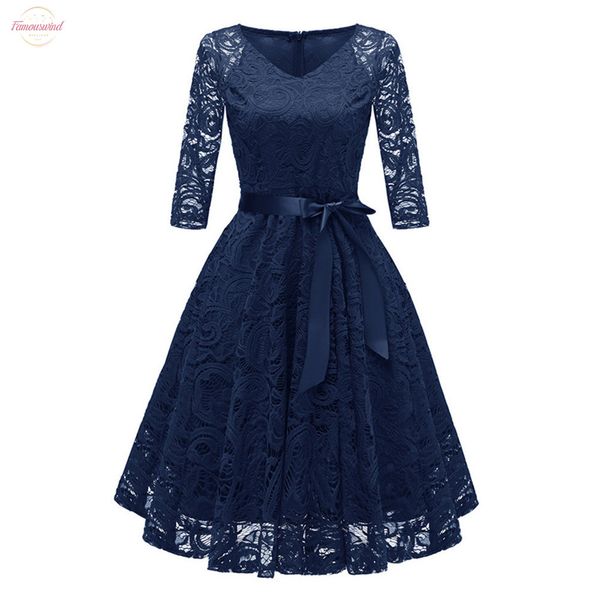 womens clothing v neck sleeve knee length dress vintage casual solid color lace cocktail party a line swing ladies dress 2020, Black;gray
womens clothing v neck sleeve knee length dress vintage casual solid color lace cocktail party a line swing ladies dress 2020, Black;gray