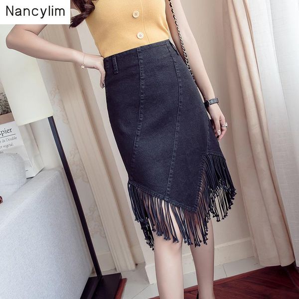 plus size high-waisted tassel cowboy denim skirt women summer new slim package hip skirt girls ladies one-step pencil skirts, Black
plus size high-waisted tassel cowboy denim skirt women summer new slim package hip skirt girls ladies one-step pencil skirts, Black