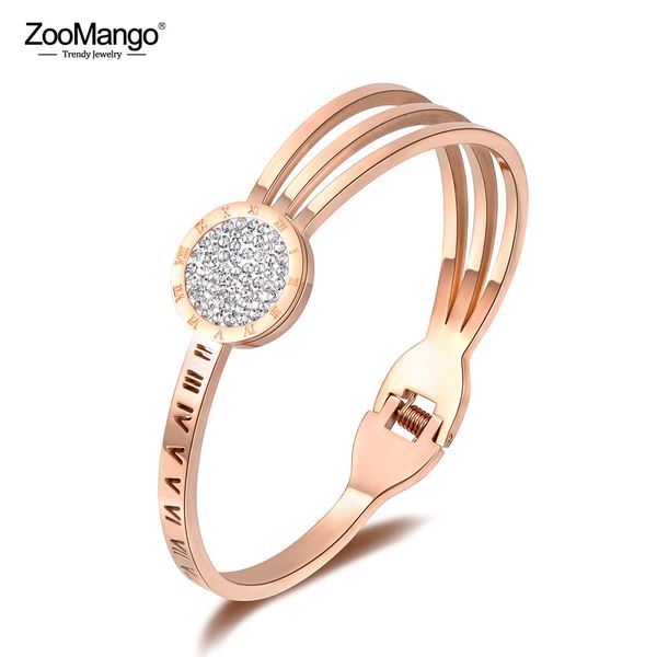 zoomango stainless steel roman numerals rhinestone rose gold wedding bangles bracelets jewelry valentine's day gift zb18056, Black
zoomango stainless steel roman numerals rhinestone rose gold wedding bangles bracelets jewelry valentine's day gift zb18056, Black
