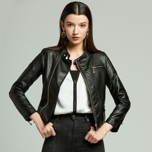 solid slim women faux leather jacket v neck black yellow women overcoat autumn winter motorcycle pu leather jacket
solid slim women faux leather jacket v neck black yellow women overcoat autumn winter motorcycle pu leather jacket