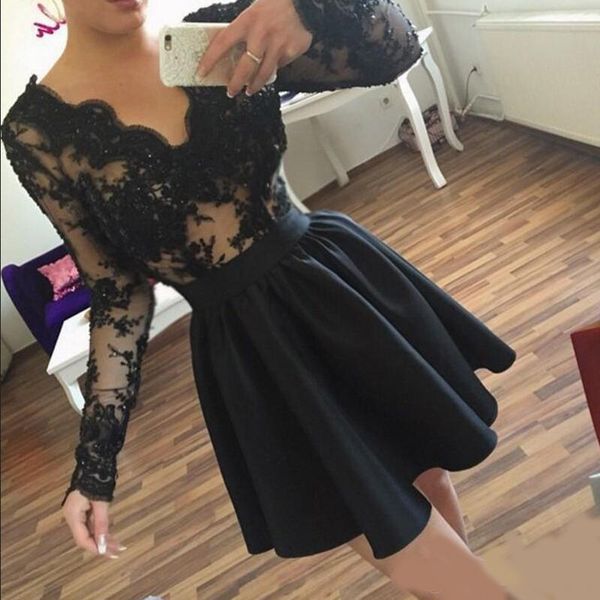 elegant black short homecoming dresses lace v neck long sleeves mini cocktail party dress dresses evening wear robe vestidos de feista, Blue;pink
elegant black short homecoming dresses lace v neck long sleeves mini cocktail party dress dresses evening wear robe vestidos de feista, Blue;pink