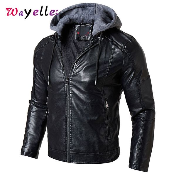 men's fur & faux motorcycle jacket winter fleece hat detachable pu leather jackets and coats warm casual slim fit solid, Black
men's fur & faux motorcycle jacket winter fleece hat detachable pu leather jackets and coats warm casual slim fit solid, Black
