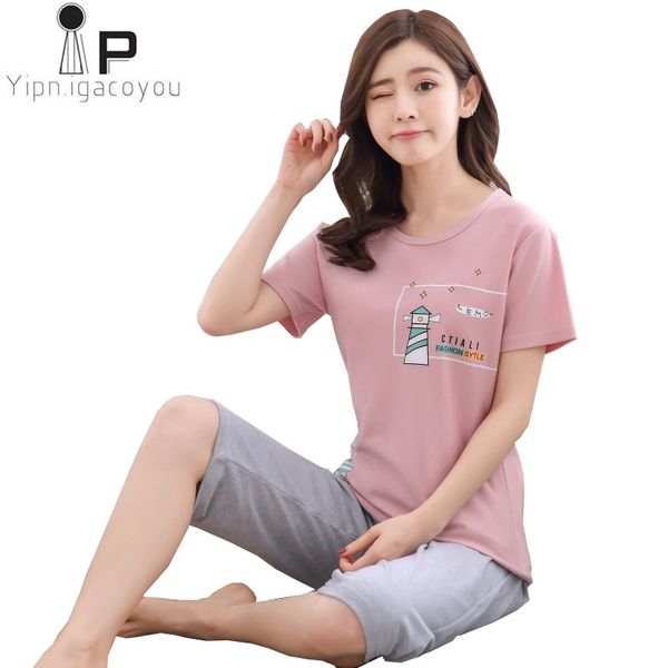 pyjamas women two piece 2019 spring summer thin plus size night suit print cotton women home clothes girl pajama set sleepwear, Black;red
pyjamas women two piece 2019 spring summer thin plus size night suit print cotton women home clothes girl pajama set sleepwear, Black;red